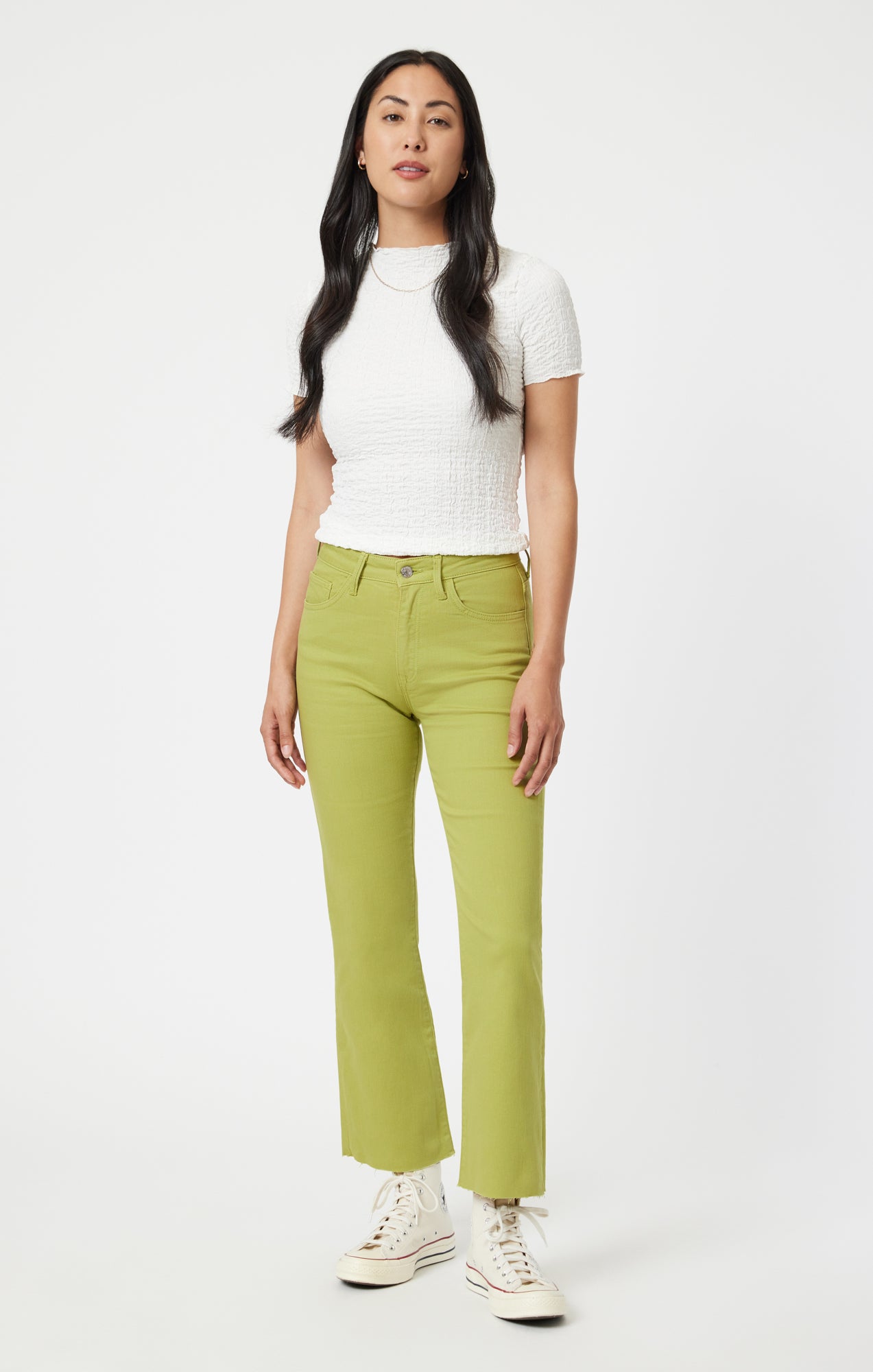 Mavi Women's Anika Crop Flare Jeans in Off-White LA Vintage