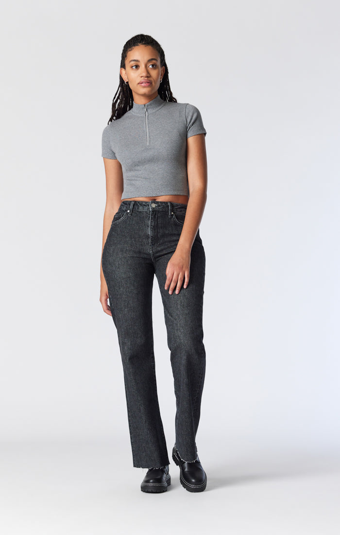 For A Change High Rise Distressed Wide Leg Jeans (Dark) · NanaMacs