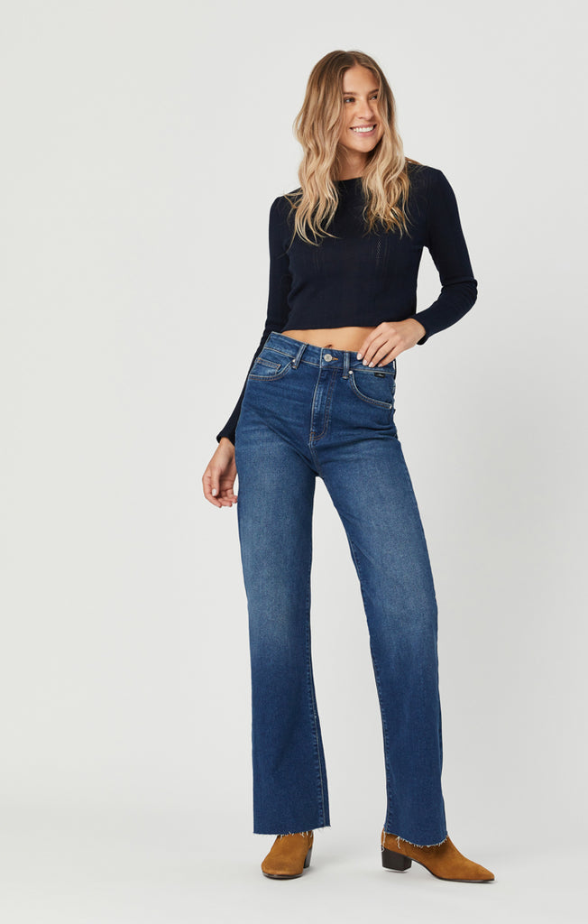 Mavi Women's Victoria High Rise Wide Leg Jeans in Dark Used 90's – Mavi ...
