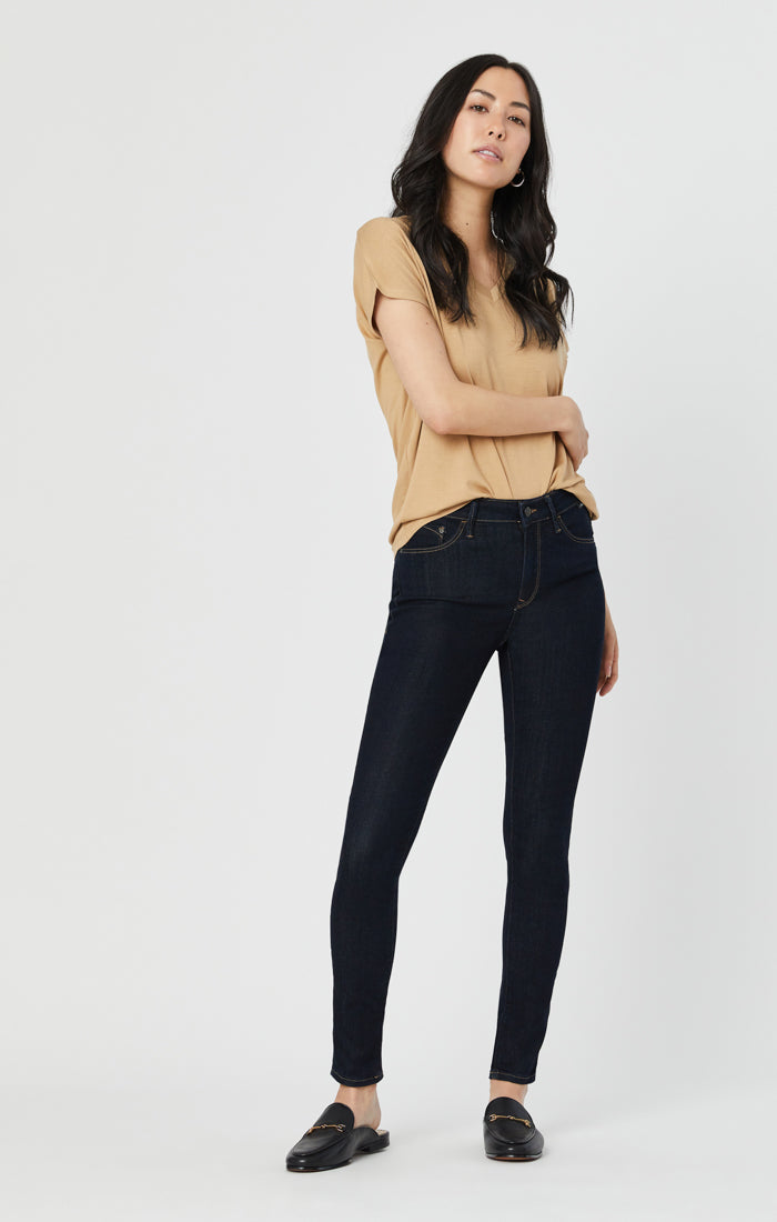 Mavi Women's Alexa Mid Rise Skinny Jeans In Dark Shanti
