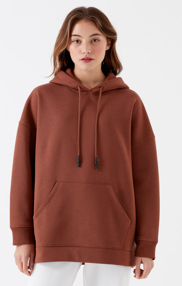 brown oversized hoodie