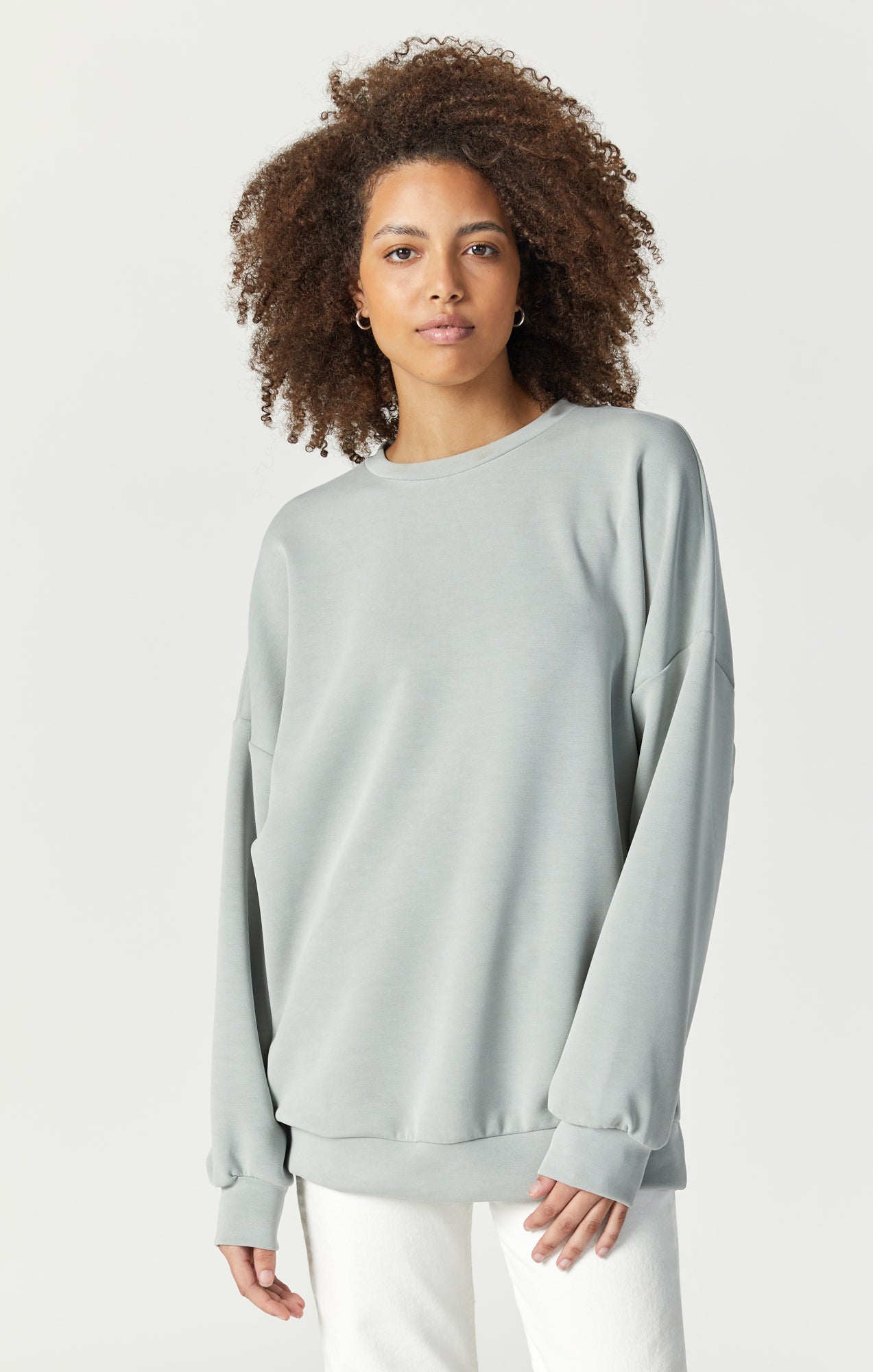 Mavi Women's Cropped Zip-Up Hoodie Sweatshirt In Grey Melange