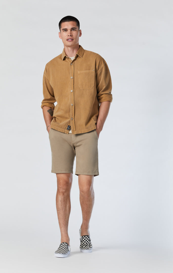 Mavi Men's Jacob Shorts In British Khaki Twill