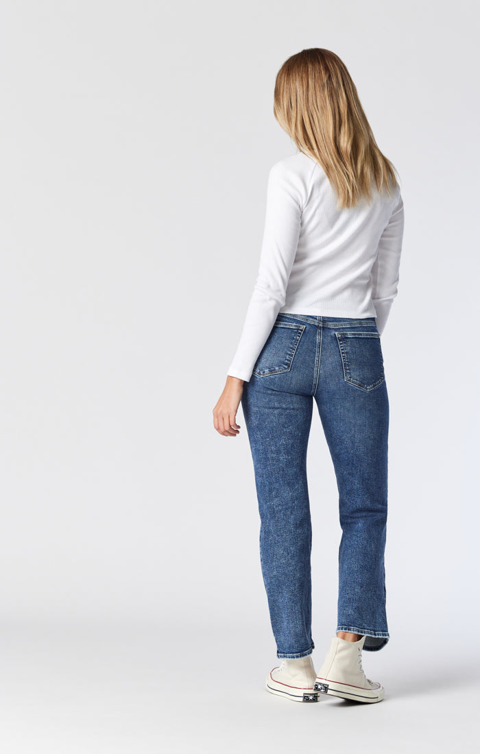 Mavi Women's Barcelona High-Rise Wide Leg Jeans In Bleached Ripped Organic  Blue