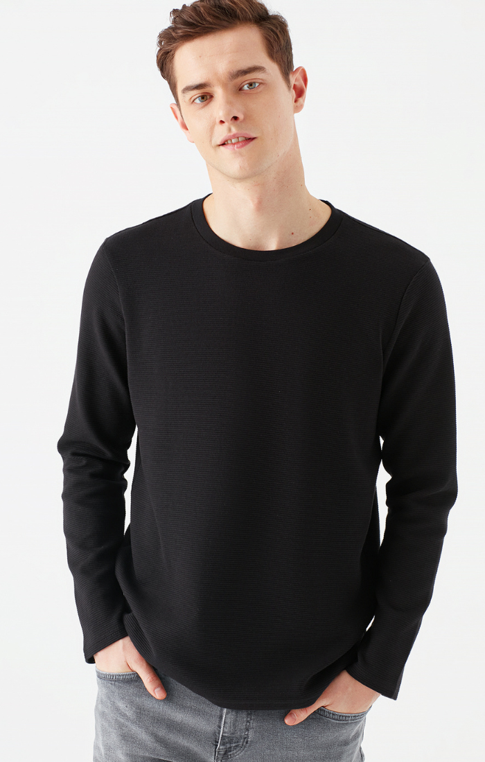 Mavi Men's Long Sleeve T-Shirt In Anthracite Melange