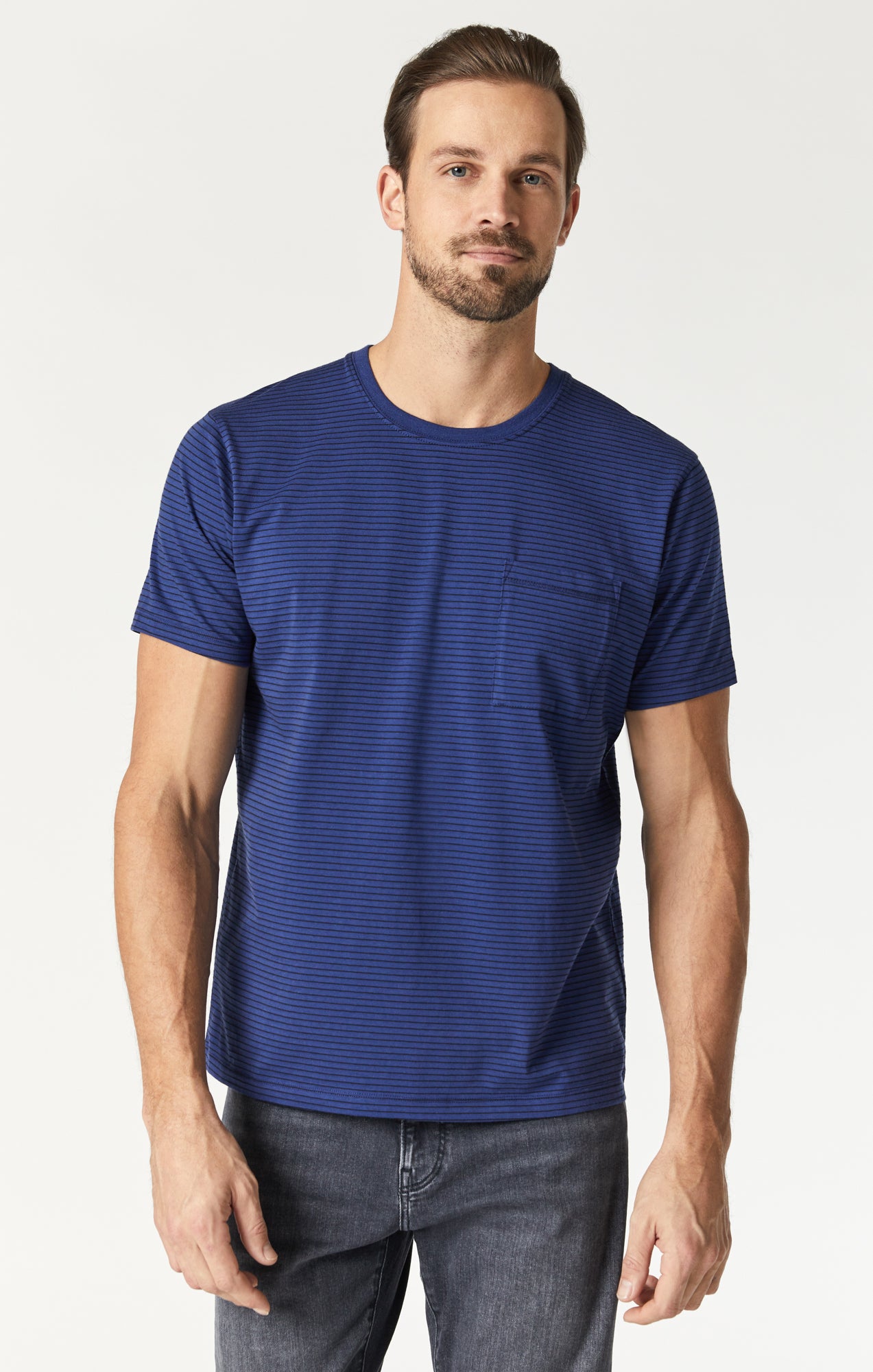 Mavi Men's Crew Neck T-Shirt In Twilight Blue