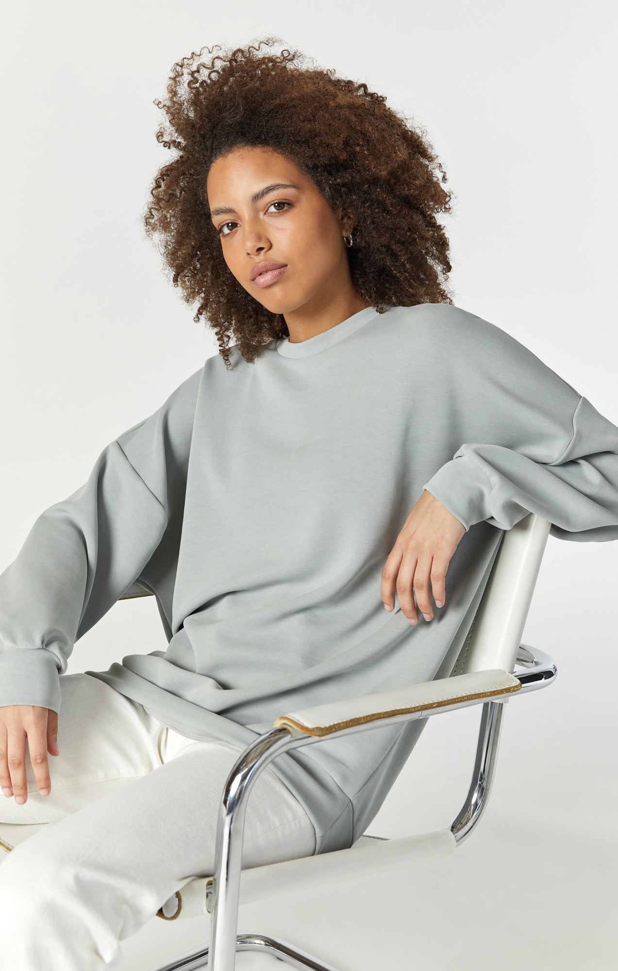 Oversized Crewneck Sweatshirt Light Petrol