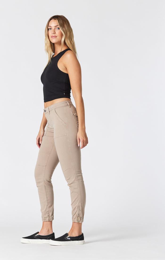 Mavi Women's Ivy Mid-Rise, Slim Cargo Pants In Mountain Spring Twill