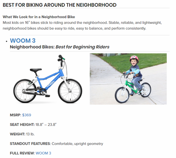 woom 3 kids bike