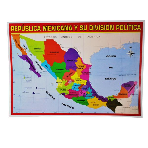 POSTER DIDACTICO MAPA REPUBLICA MEXICANA DIVISION 1339-1 GRANMARK –  Mónerick Papelerías