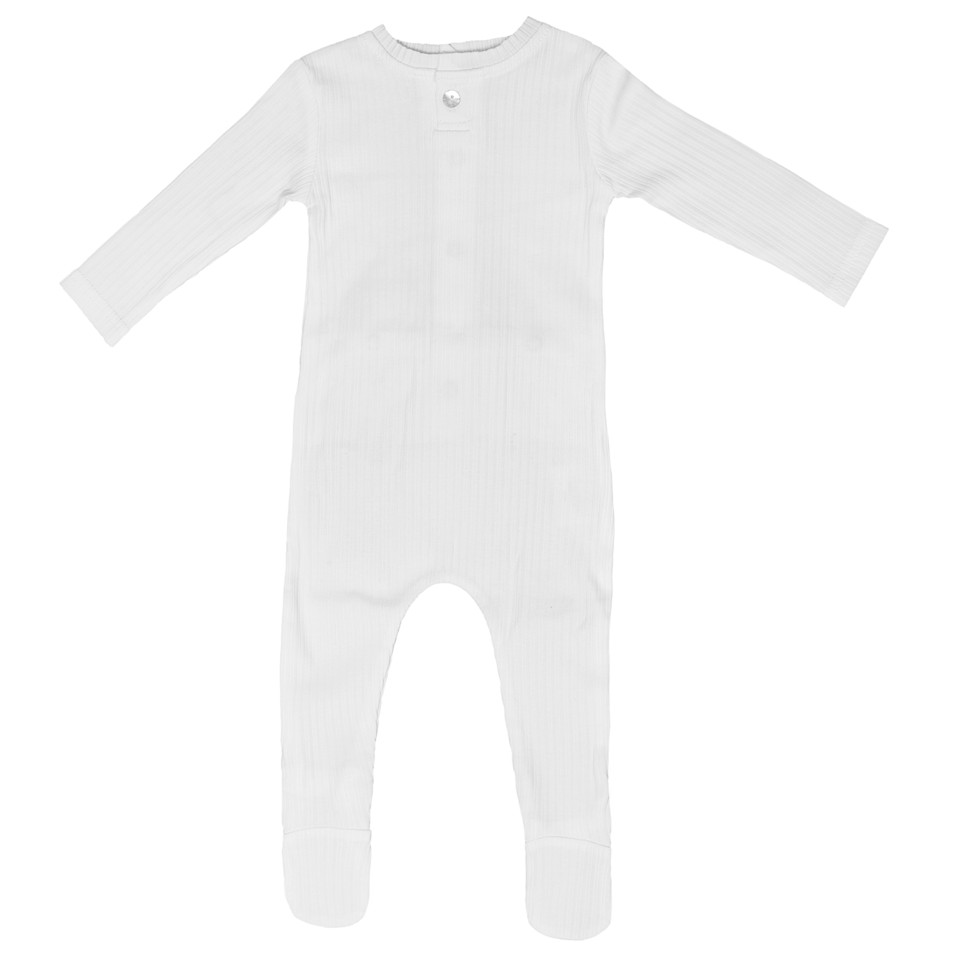 Ribbed Trim Footie, Ivory Boy — NoggiWear