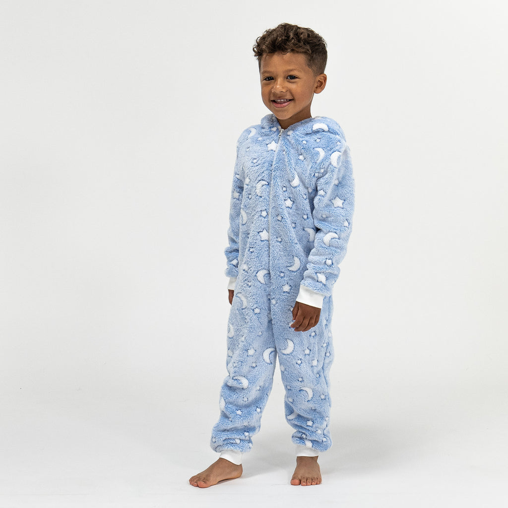 Fleece-onesie voor Kinderen Maan en Sterren, jaar oud, / Wit– Original NL