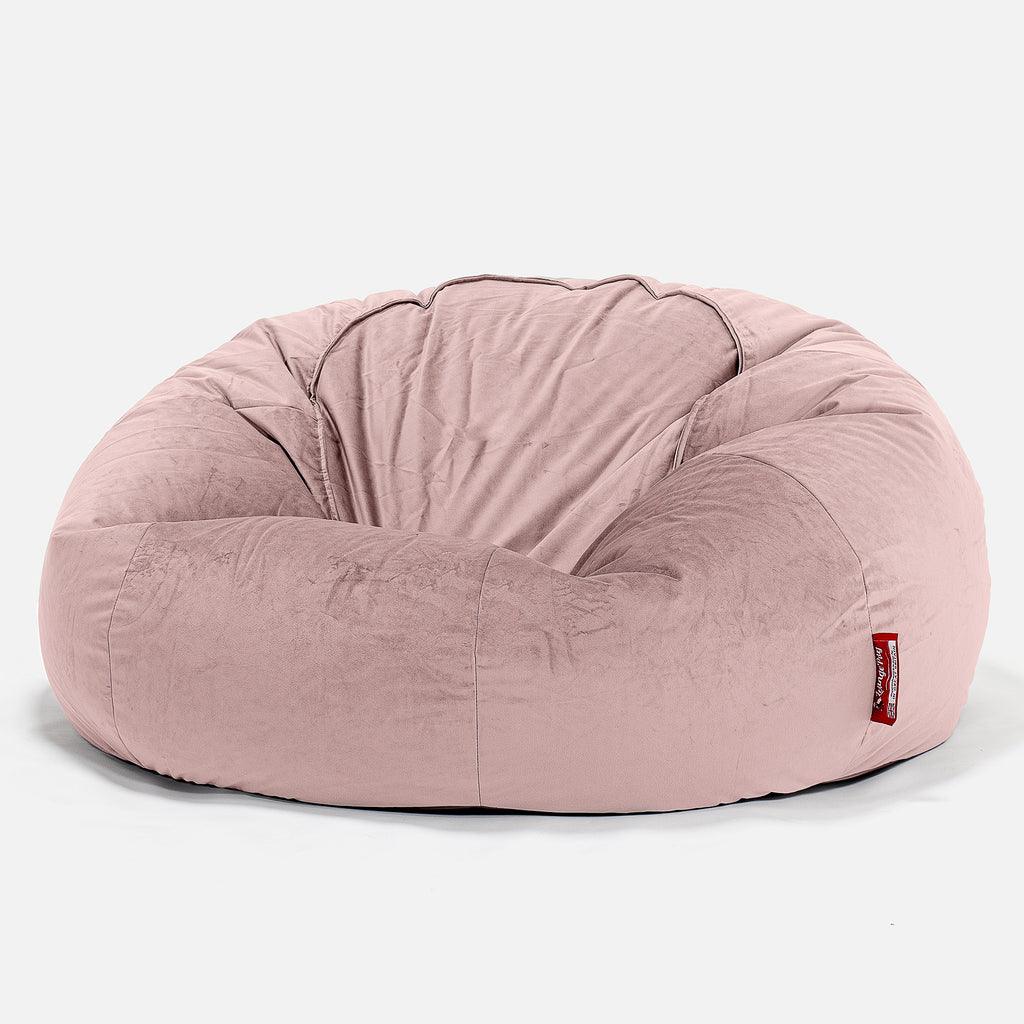 Lounge Pug - Klassieke Zitzak Stoel Bank - - Fauteuil Poef - Fluweel Roze– Big Bertha Original NL