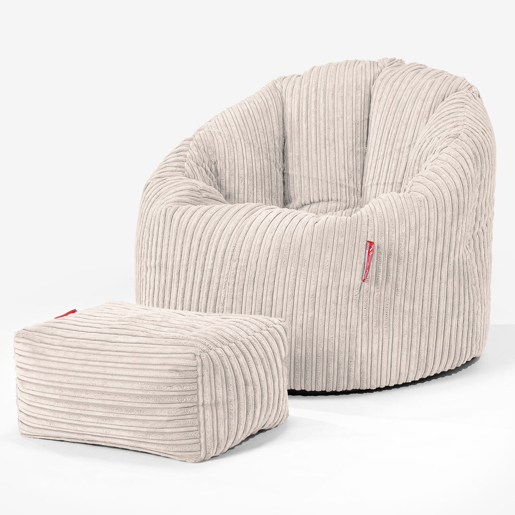 bevestig alstublieft Tegenstander Huh Lounge Pug, Omhelzing Zitzak Stoel, Fauteuil, RelaxStoel, Corduroy Crème–  Big Bertha Original NL