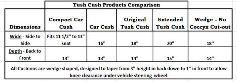 Compact Car Cush 13 x 15 With Extra Firm Foam 13 x 15 relieves