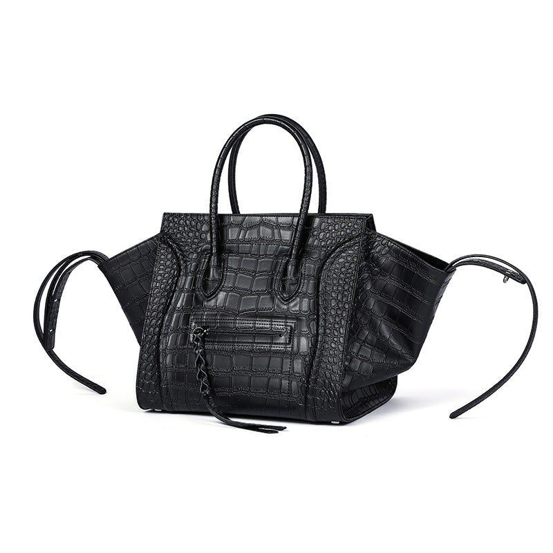 Gladys Croc Embossed Leather Tote - HandbagCrave UK