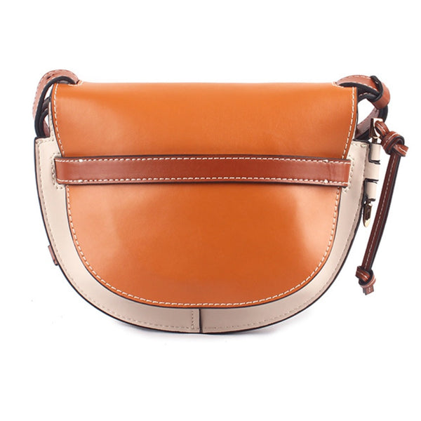 Nicole Half Moon Leather Saddle Bag - SALE - HandbagCrave UK