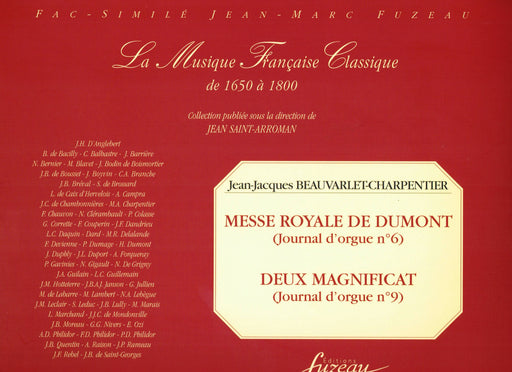 Beauvarlet Charpentier Messe Royale De Dumont Deux Magnificats Early Music Shop