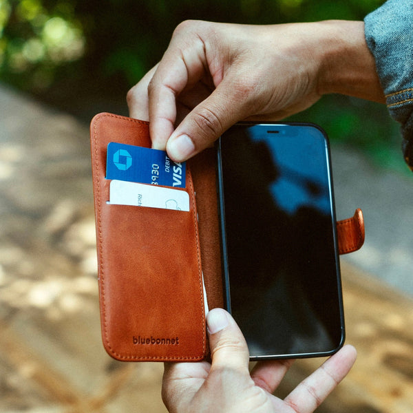 Full Grain Leather iPhone Case - Bluebonnet Goods