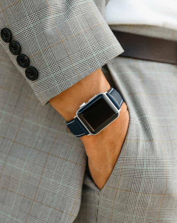 Barénia - Black Leather Apple Watch Band