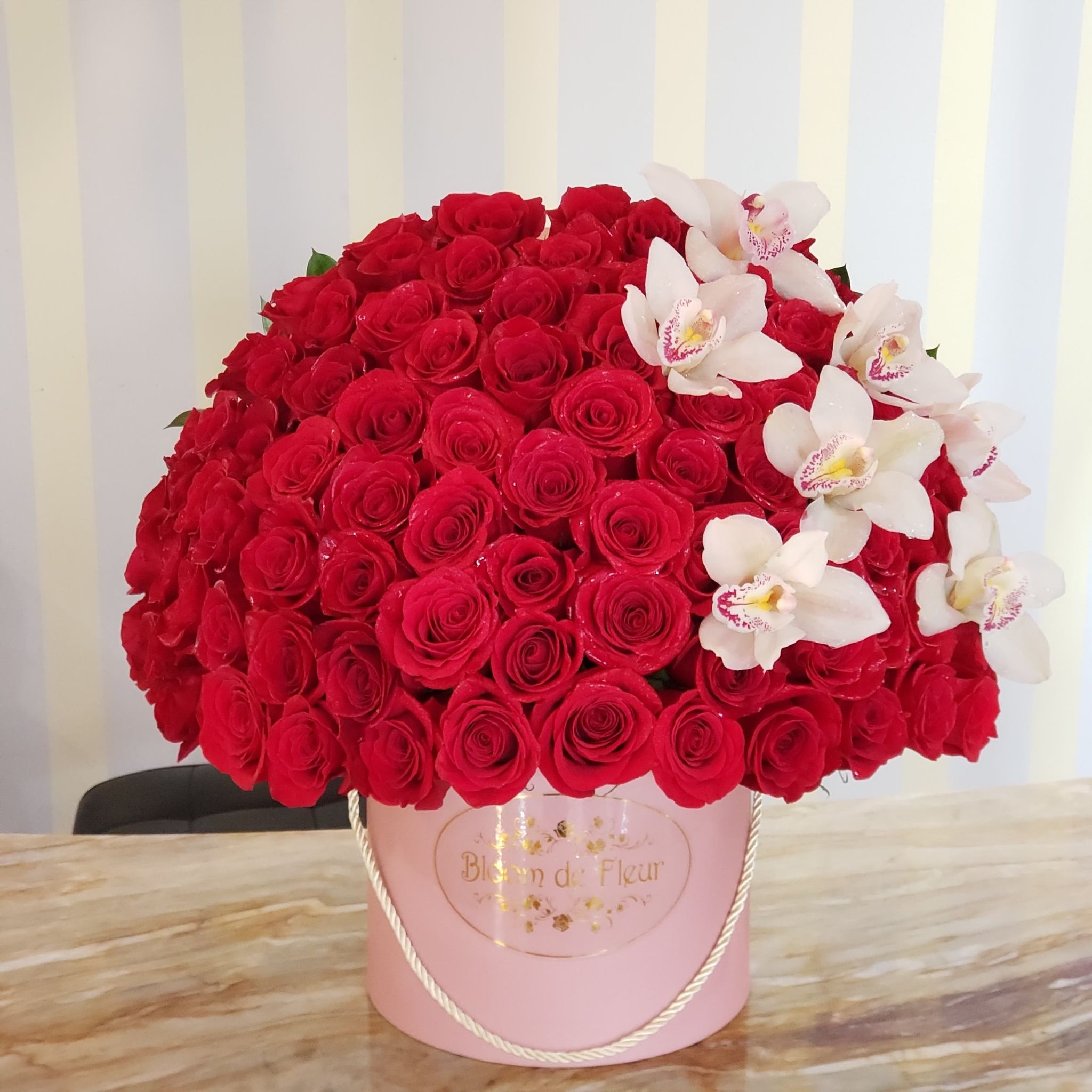 I LOVE U, Pink Box. by Blue House Flowers