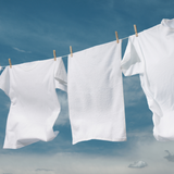 shirts air drying on clothesline