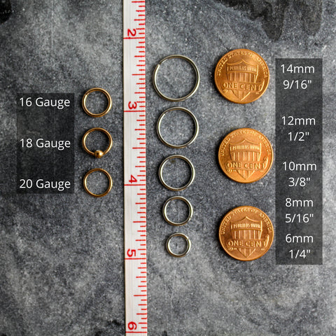 Coin Ring Hole Size Chart