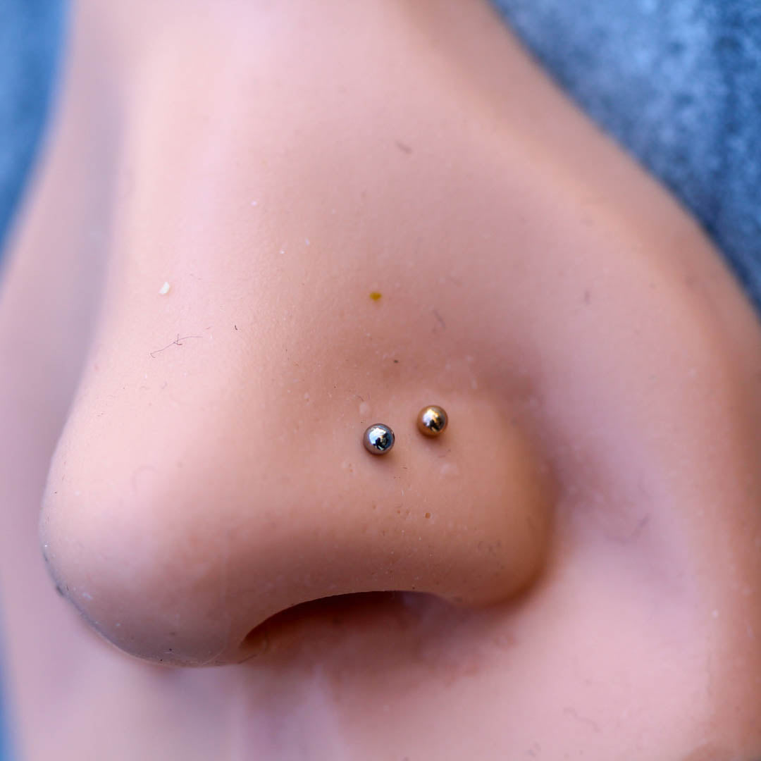 Tiny Ball Nose Ring | Small Nose Stud 