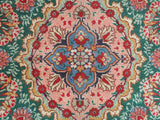 handmade Medallion, Traditional Tabriz Red Green Hand Knotted RECTANGLE 100% WOOL area rug 10x13