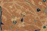 handmade Geometric Kafkaz Brown Tan Hand Knotted RECTANGLE 100% WOOL area rug 9' x 12'