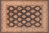 handmade Transitional Kafkaz Black Ivory Hand Knotted RECTANGLE 100% WOOL area rug 9x12