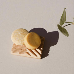 Package-free sweet citrus shampoo and conditioner bars by the good fill.