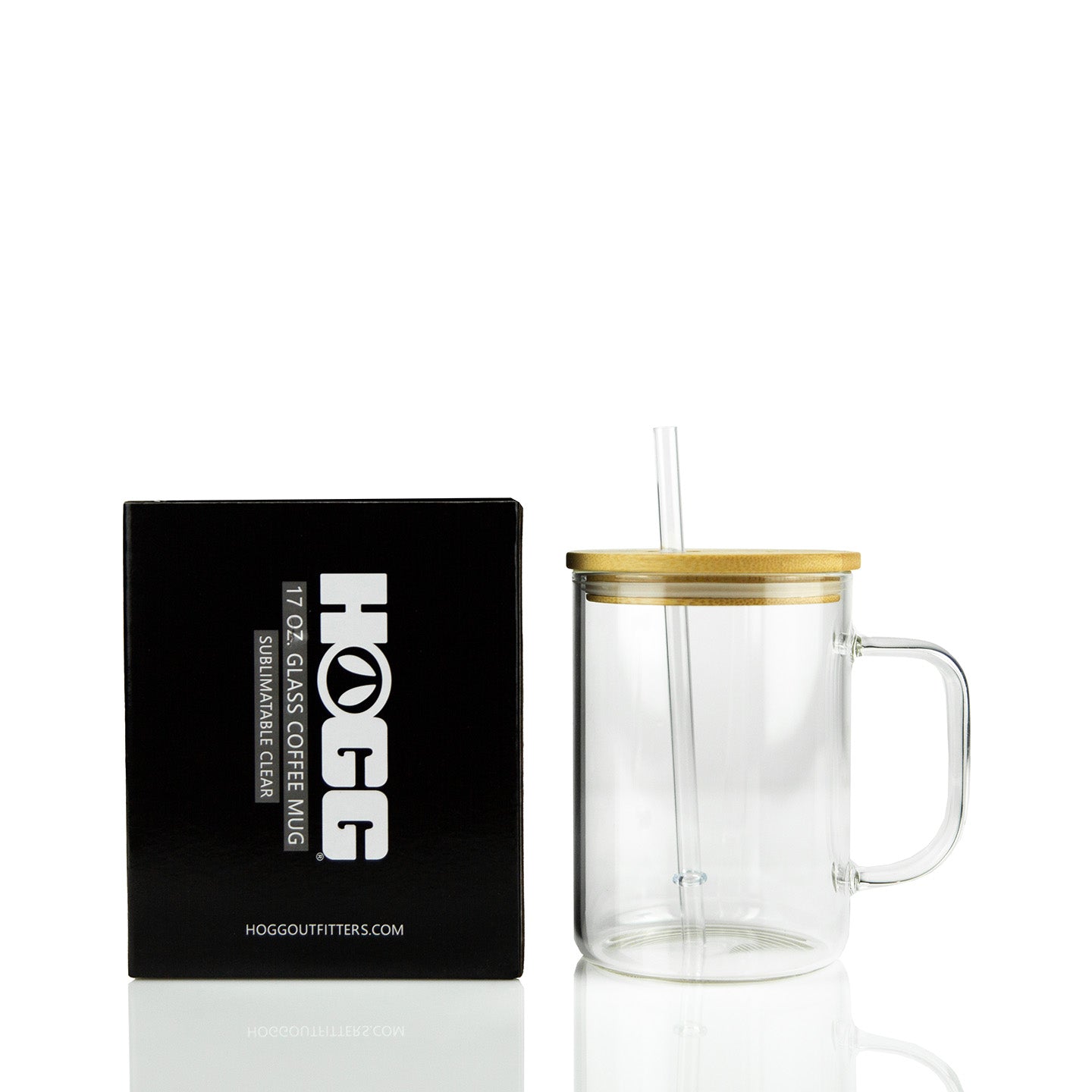 17 OZ. GLASS COFFEE MUG SUBLIMATABLE CLEAR e o v 4 w o Q 9 o az 