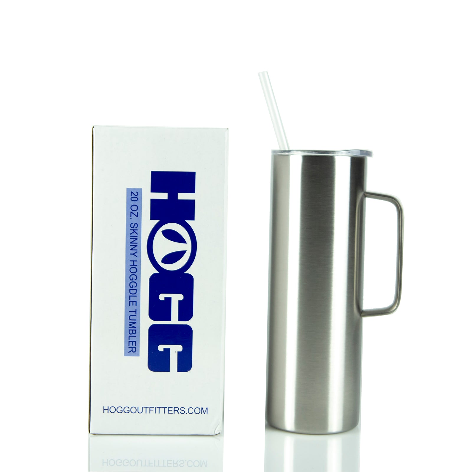 20oz STRAIGHT HOGGDLE SKINNY TUMBLER W/ SLIDING LID & STRAW  HOGGOUTFITTERS.COM 