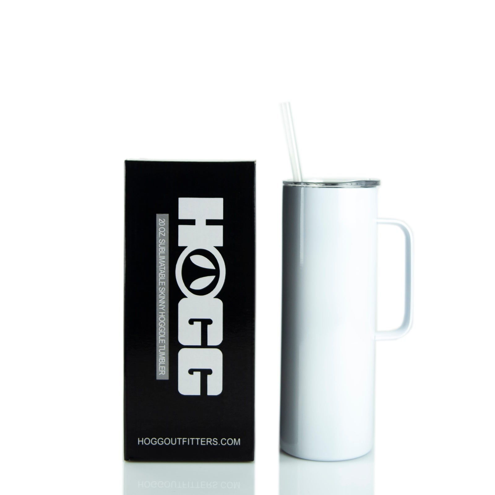 20oz STRAIGHT SUBLIMATABLE HOGGDLE SKINNY TUMBLER W/ SLIDING LID & STRAW g : HOGGOUTFITTERS.COM 