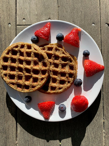 Waffles made with Ulli's Oil Meal Protein and Fiber Powder