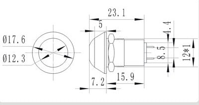 latching push button switch drawing