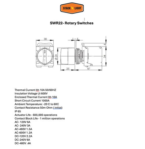 Data Sheet for Lighted Rotary Switch