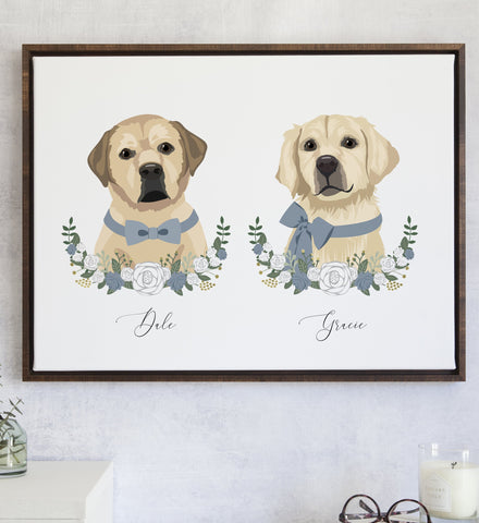 Custom Pet Portrait Artwork - Two Pets