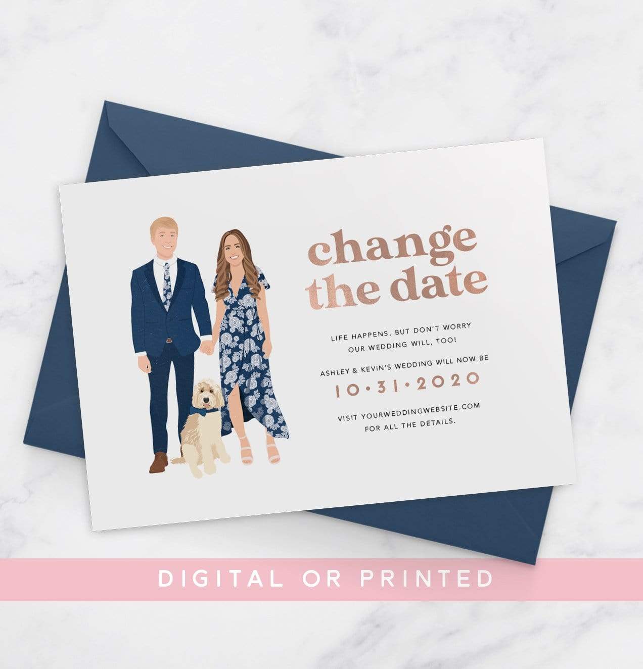 Miss Design Berry Penny Style Illustrated Wedding Save The Dates