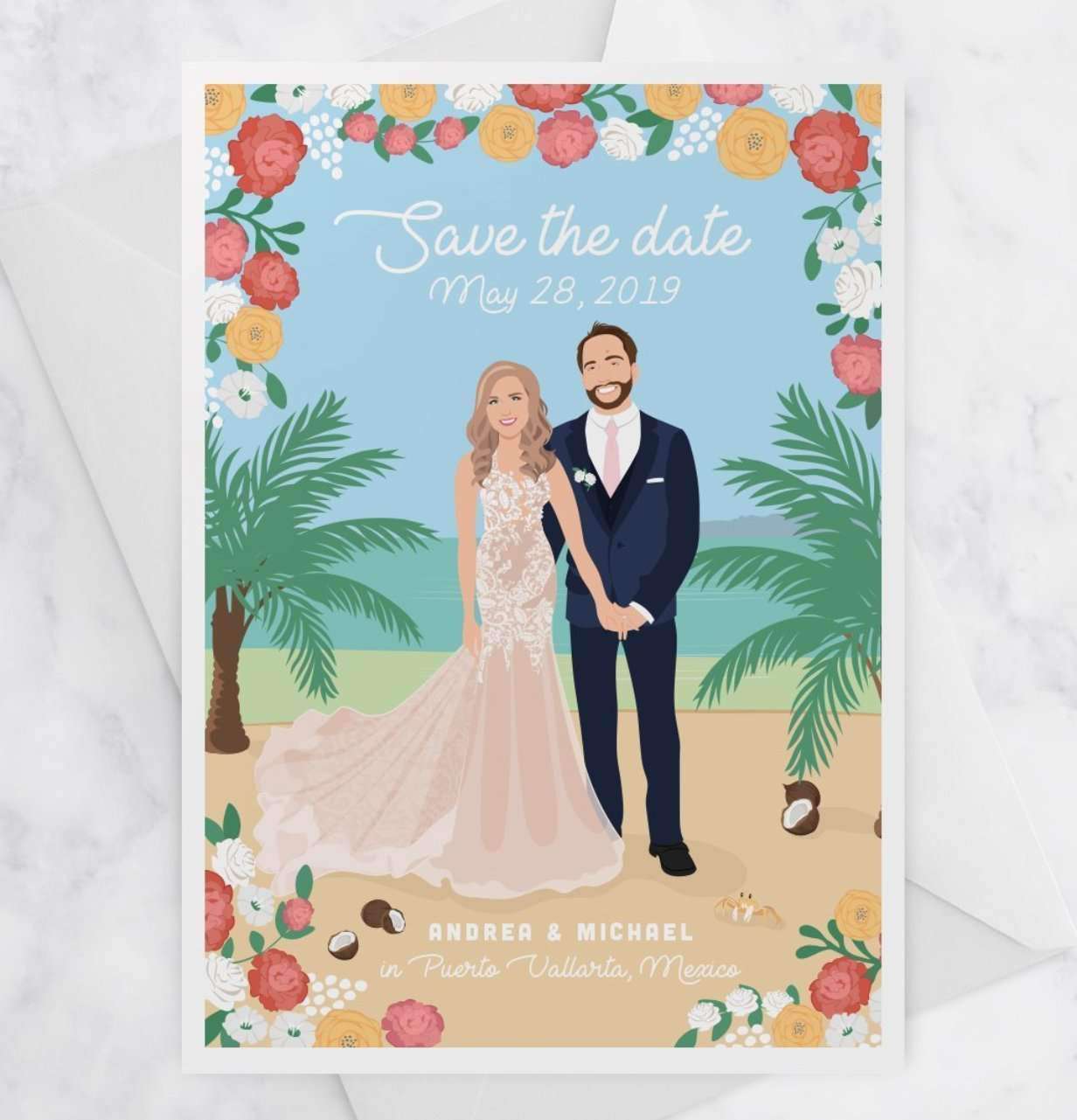 Miss Design Berry Personalized Destination Wedding Save The Dates