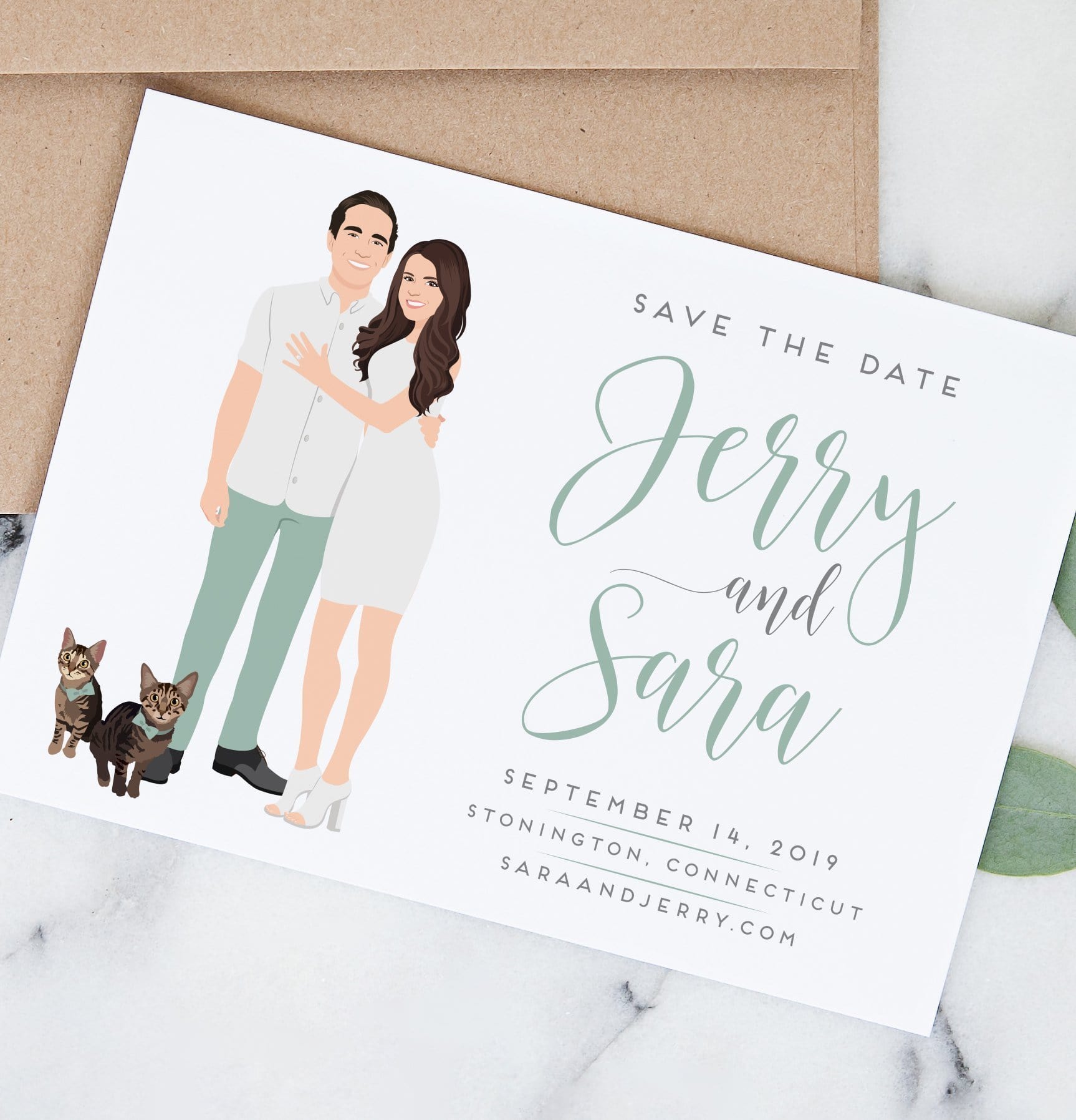 Miss Design Berry Penny Style Illustrated Wedding Save The Dates