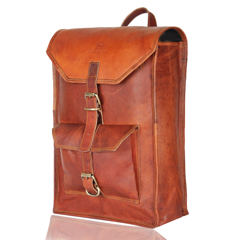 leather native retro rucksack