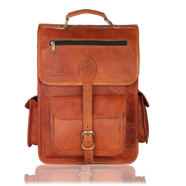 leather native retro rucksack