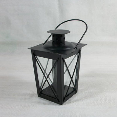 Classic Box Lantern with Handle - Black