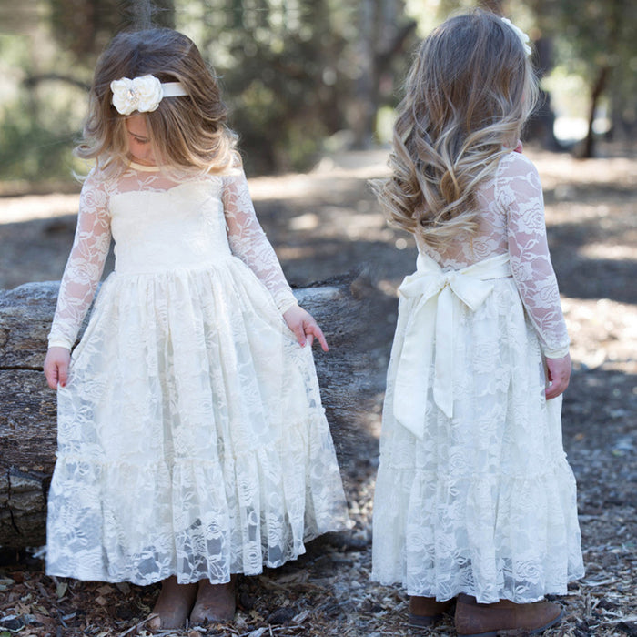 flower girl dress with long sleeves