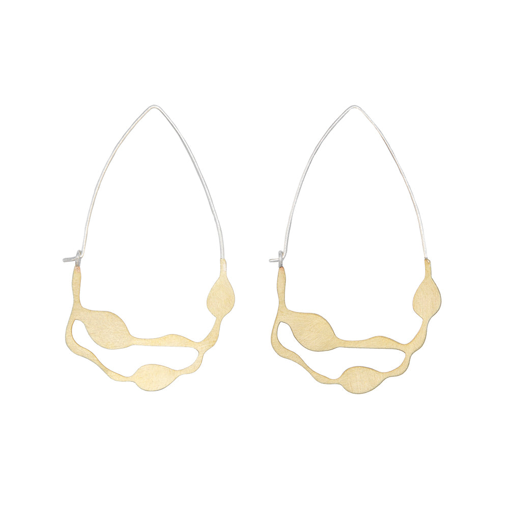 Wakame Earrings in Brass