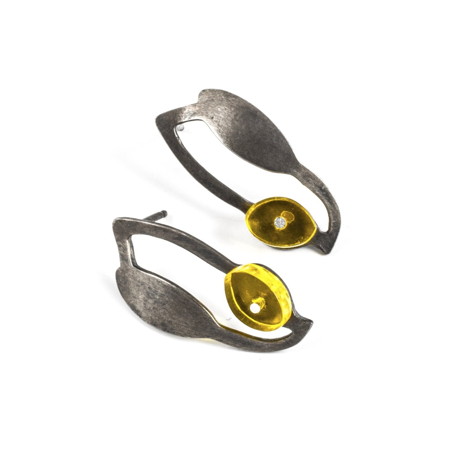 Seaweed Drop Earrings in Oxidized Silver