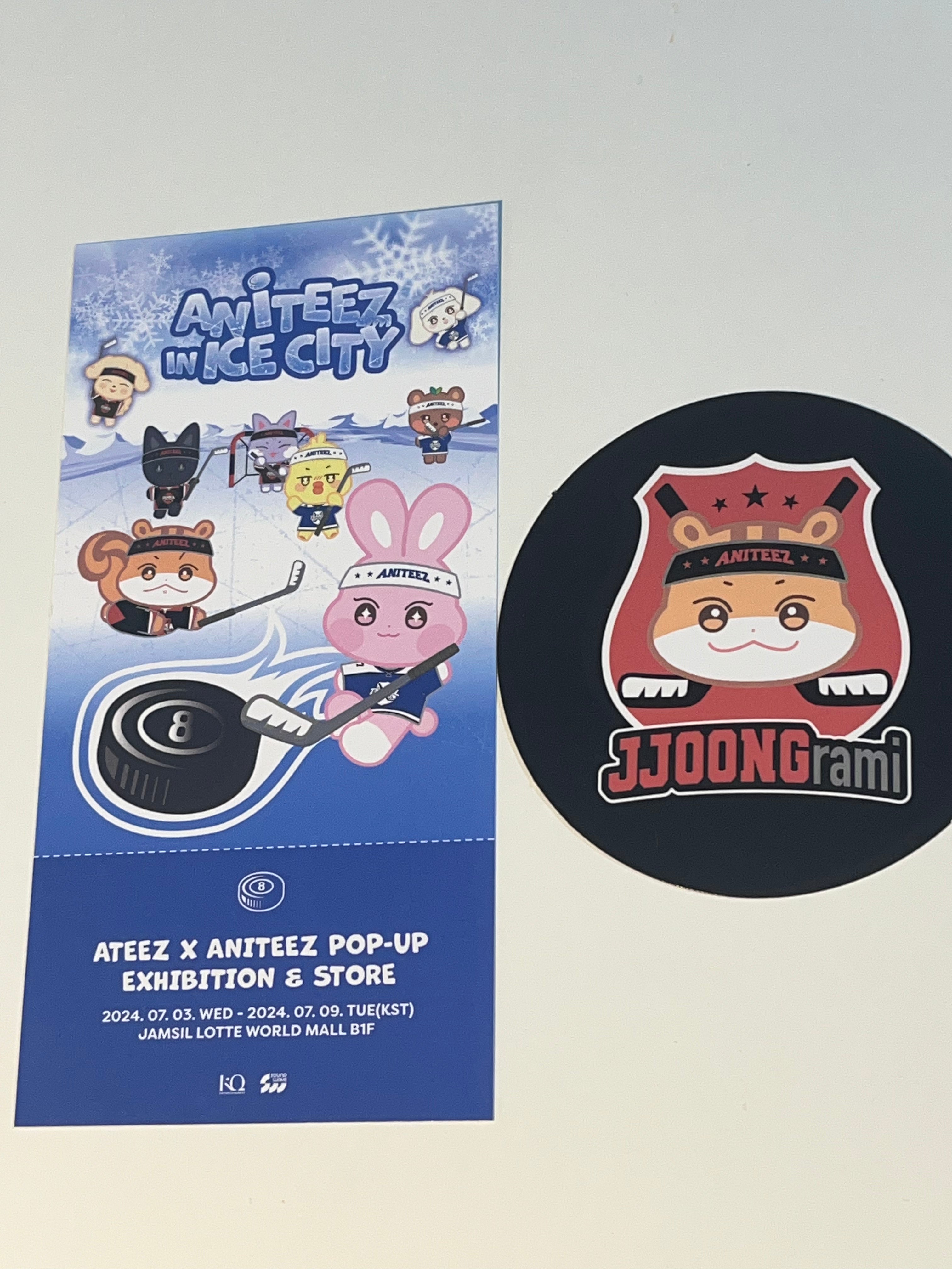 ATEEZ x ANITEEZ In Ice City - Pop Up ExclusIVE Hockey Puck Ticket Set