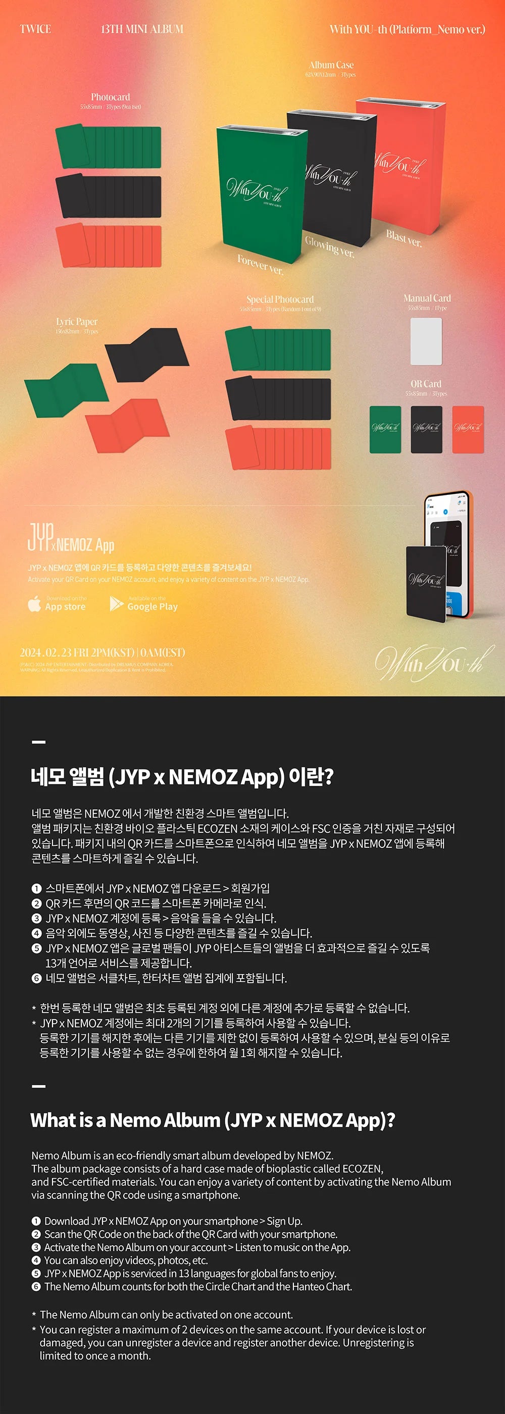 TWICE 13TH MINI ALBUM - WITH YOU-TH (PLATFORM NEMO VER